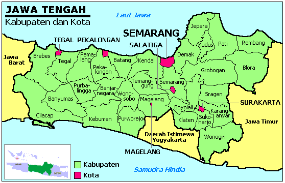 Geography Area: Central Java Map