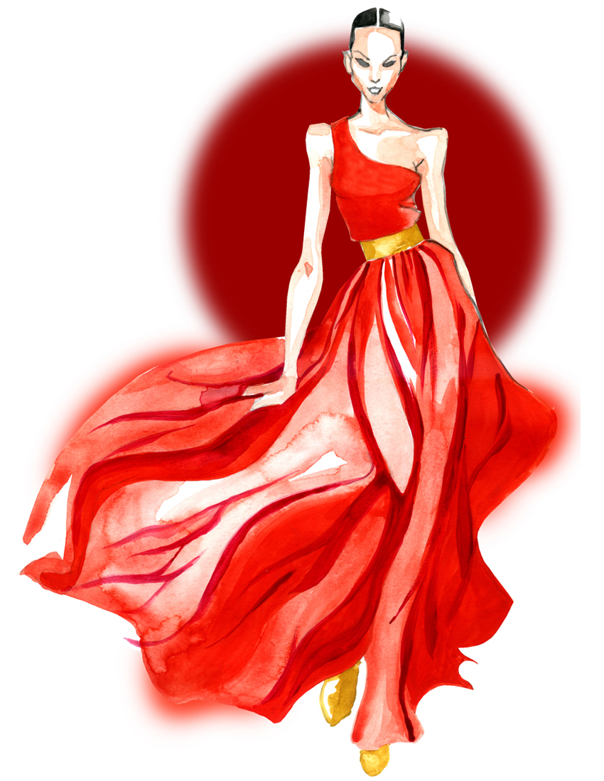 Красные Платья Нарисованные