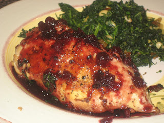 Pistachio Stuffed Chicken with Lingonberry Glaze