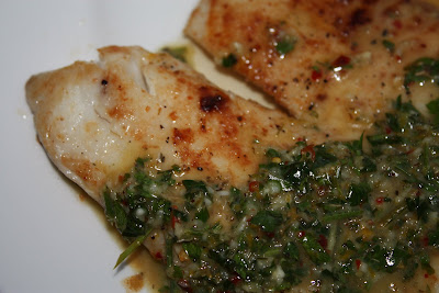 Pan Fried Tilapia with Bonefish Grill's Chimichurri Sauce