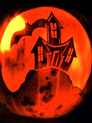 Spooky house pumpkin