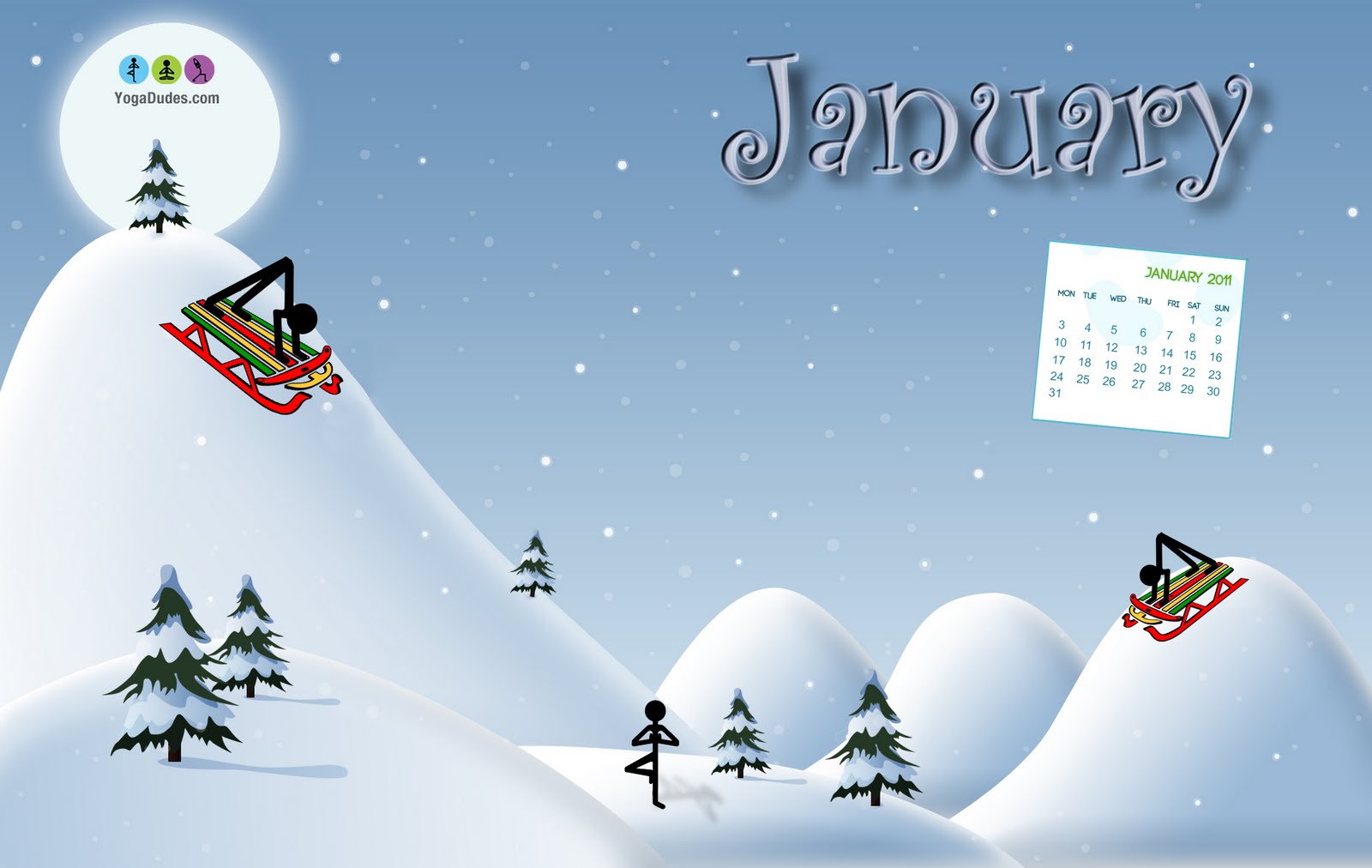 YogaDudes: Free January Desktop Calendar