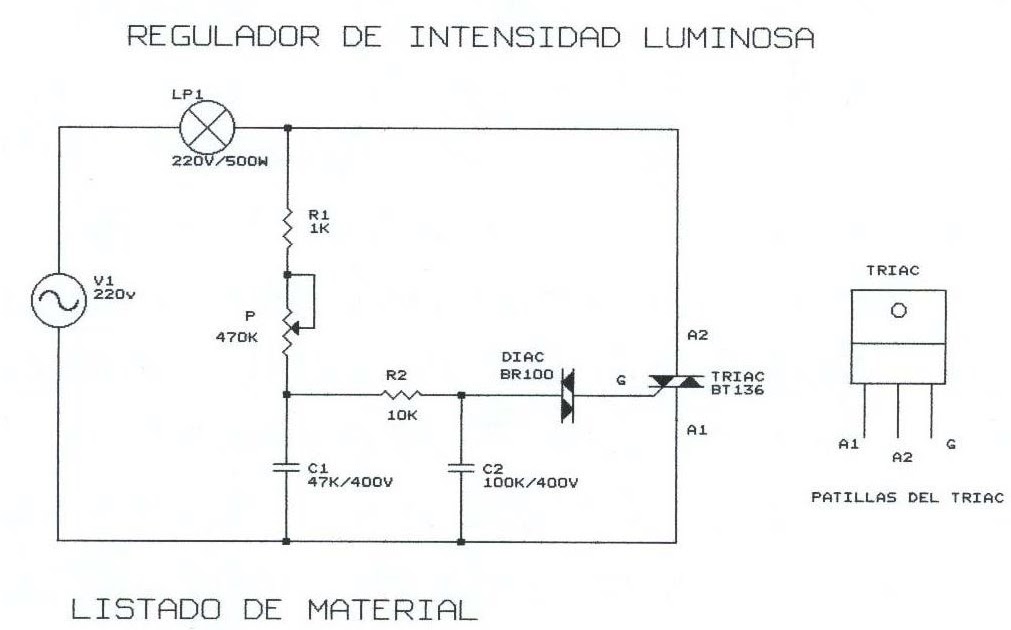 Electrónica en circuitos: Circuito Dimmer