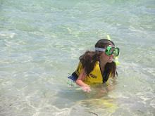 Claire snorkeling for the first time