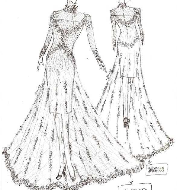 Gambar Sketsa Desain Baju Gaun - foto cewek cantik