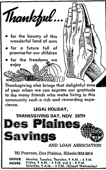 PlainTalk Thanksgiving 1963 Des Plaines Style