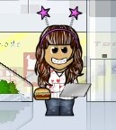 YOU CAN INVENT YOUR OWN AVATAR CARTOON IMAGE WITH DIFFERENT SITES. HERE IS MRS.TERRIGNO (WeeWorld)