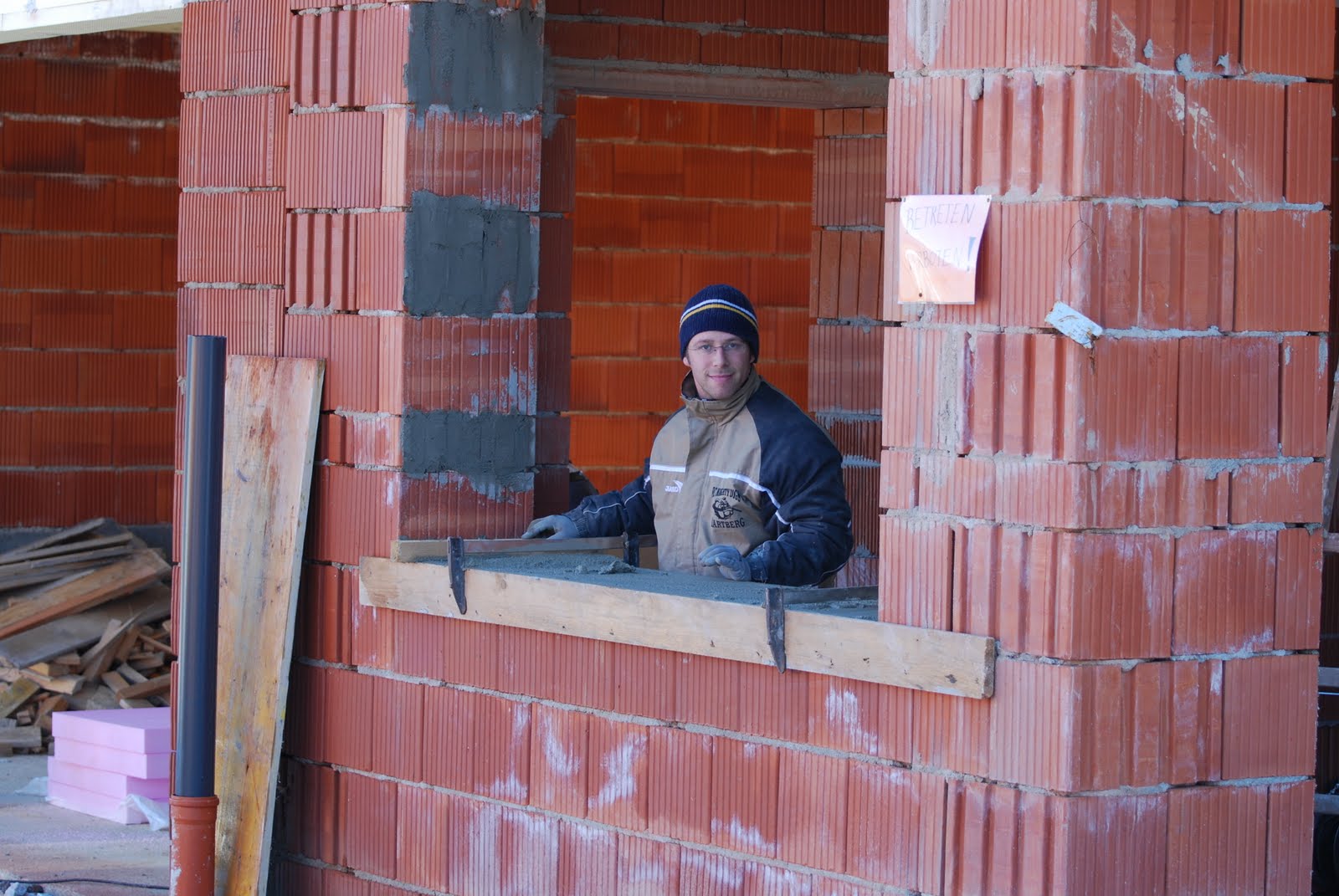 Diary Hausbau Glättstrich für Fenstermontage