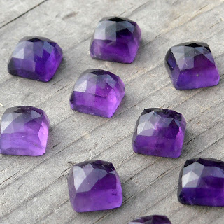 faceted amethyst cabochon