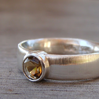silver citrine ring