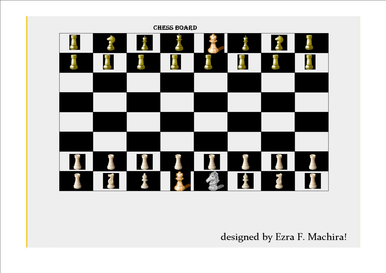 Ezra F, Machira chess board designed by Ezra Machira