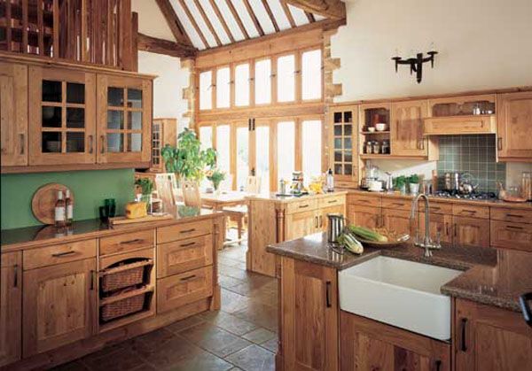 Natural Oak Kitchen - Living Room Designs for Small Spaces