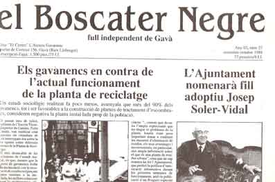 El Boscater Negre full independent de Gavà