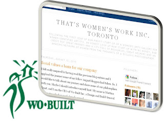 Collage: Wo-Built post on Social Values a Basis for Our Company for That's Women's Work Inc. Toronto blog, by wobuilt