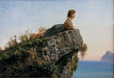 Palizzi-fanciulla su una roccia a Sorrento