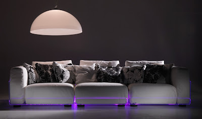 Asami Light LED Sofas by Colico Design, Italian furniture company, Color changing sofas