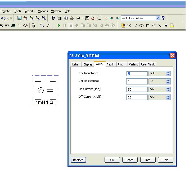 Qneqt Relay simulation in Multisim
