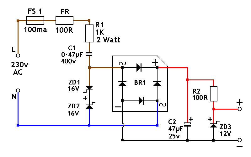 StudyCornor 220v AC to 12v DC Supply without using of