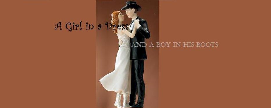 A girl in a dress and a boy in his boots
