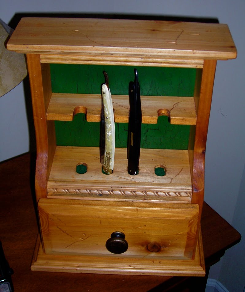Two Cousins Pipe Rack Blog: Razor Rack, Straight Razor Cabinet ...
