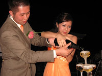 the champagne pouring ceremony