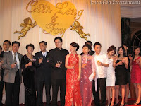 Chin Leng, Ivy and family toasting with their guest