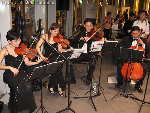 Jason Geh String Quartet performing at Mercedes Launch, KL, Malaysia