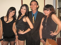Jason Geh with the dancers at the backstage