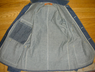 vintage workwear: Vintage CALIFORNIA BRAND denim chore coat deadstock