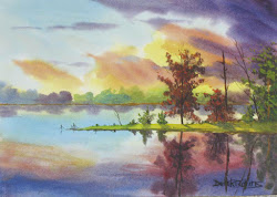 watercolor reflections water painting paint paintings landscape artist acrylic lake trees derek collins reflection lessons tree sunset landscapes artists drawing