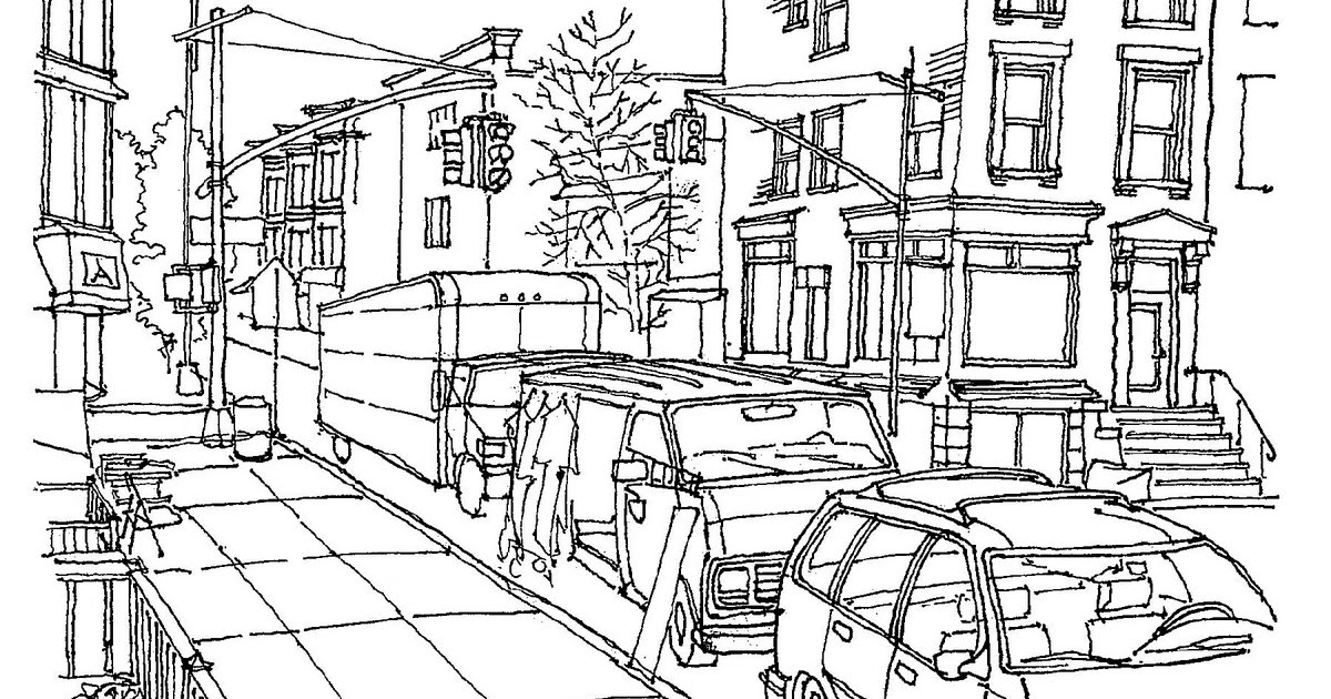 Park Slope Sketch: Park Slope Sketch Coloring Book