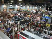 A birds eye view of the Hy-Vee Hall full of exhibitors for Deer Huntresses and Hunters to locate their favorite products to create a positive hunting experience.