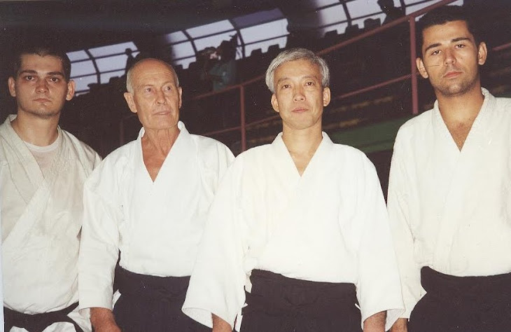 Roma 2000 – impreuna cu Doshu Ueshiba Moriteru, Verona sensei și Mitu sensei