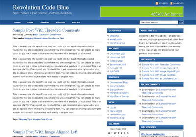 Revolution Code Blue Wordpress Theme Free Download.
