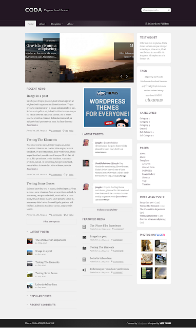Coda Wordpress Theme by WooThemes Free Download.