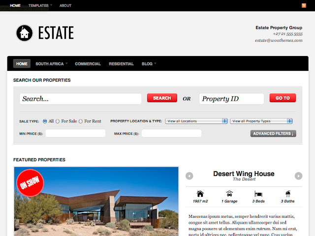 Estate - Real Estate Wordpress Theme by WooThemes Free Download.