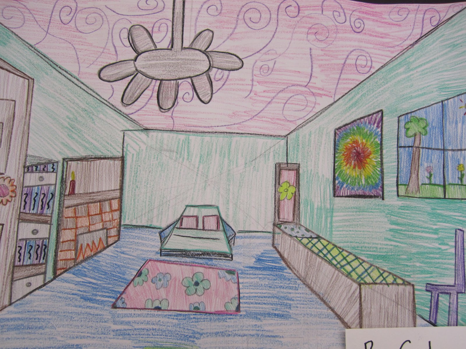 Think Create Art Finished Dream Rooms 7th Grade