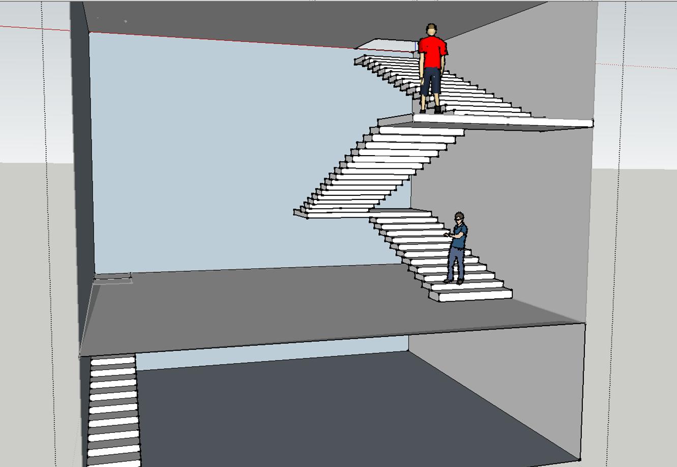 Rebecca Penn Developed Sketchup Model with Stairs