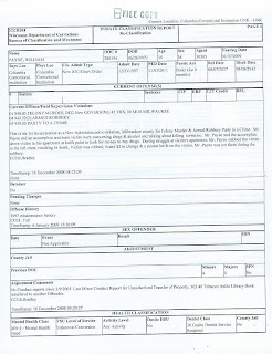 parole william inmate 2009 payne classification rejection reasons crime january report details
