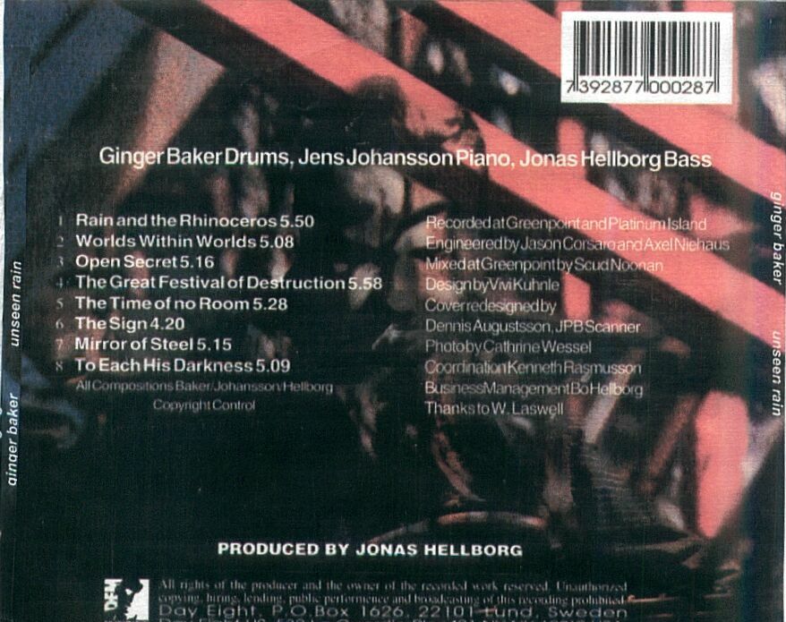 CONCRETE ROCK GINGER BAKER Unseen Rain 1992