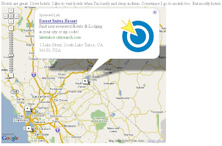 Google Maps API sponsored links(ads) on a map