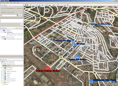 Google Map Maker Kenya Vector Data Styled reloaded into Google Earth