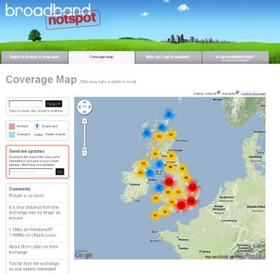 UK Broadband 'notspots' map