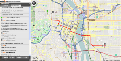 OpenTripPlanner Portland Route