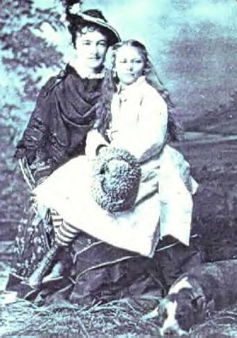 Nina Tilford Cameron as a Young Girl with Libbie Custer. Undated Photo