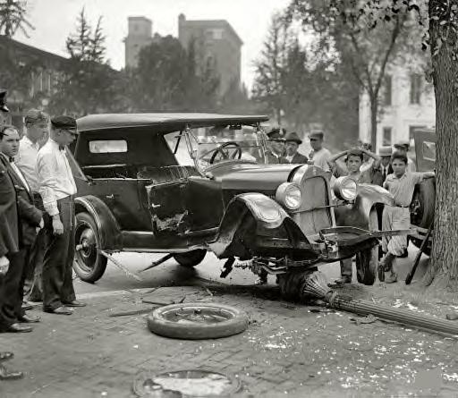 Washington, D.C., 1926. Auto accident. He never saw the lamp post coming.