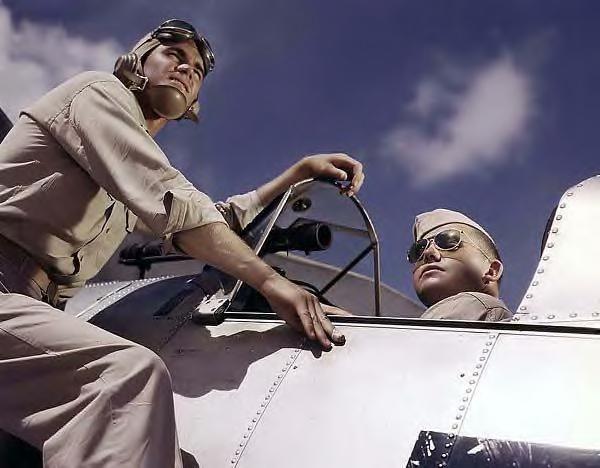 Pilots Ensign Noressey & Cadet Thenics, Corpus Christi, Texas., WWII 1942