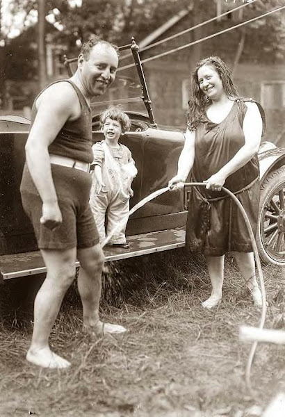 Fields family washing car