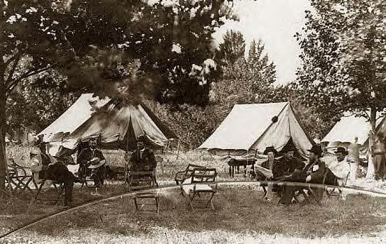 1864: General Ulysses S. Grant with others by tents. City Point, Va.