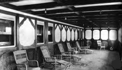 Two only known genuine views of one of the two Titanic's Parlor Suite Promenades